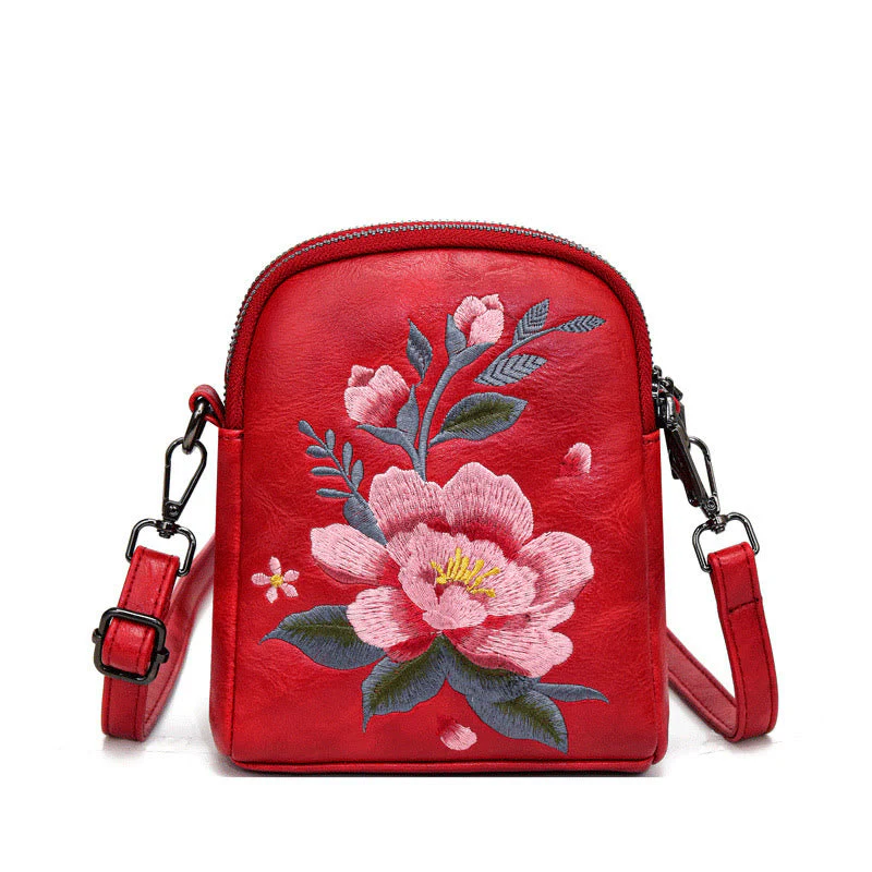Lotus Su Embroidery Spiritual Crossbody Bag 15cm Size - Image 13