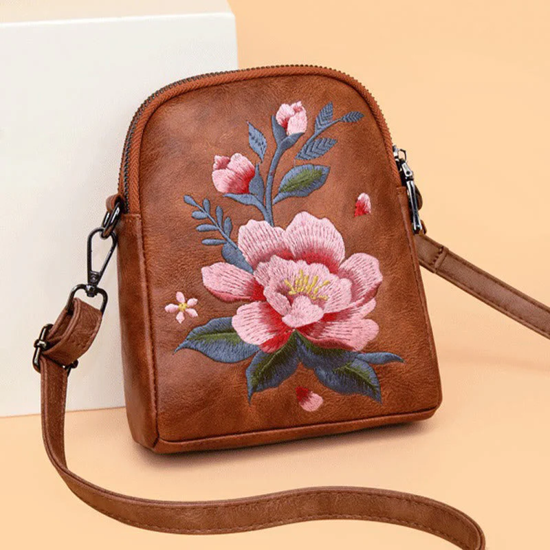 Lotus Su Embroidery Spiritual Crossbody Bag 15cm Size - Image 5