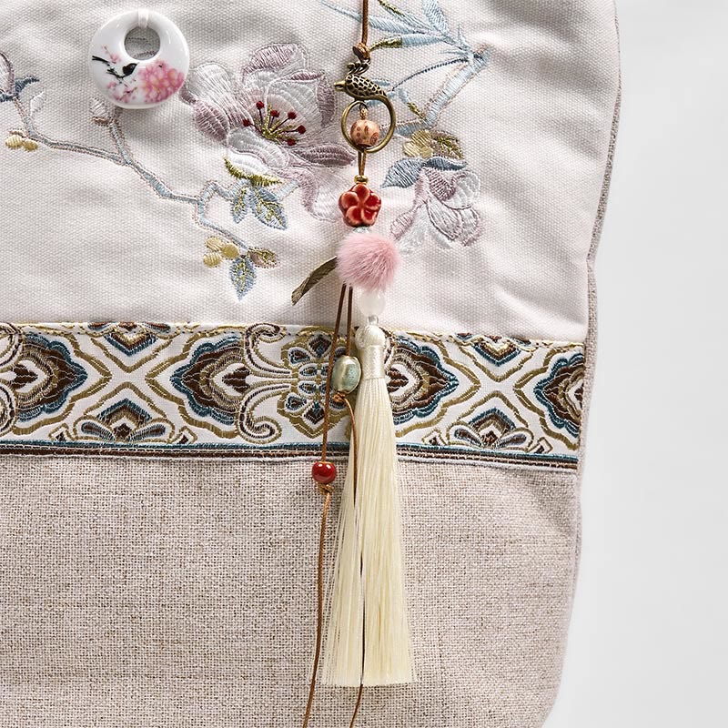 Magnolia Embroidery Canvas Polyester Yoga Bag | Durable & Stylish - Image 10