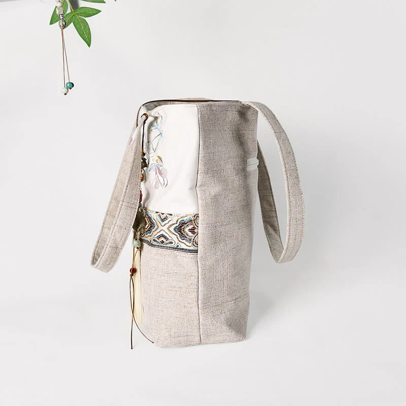 Magnolia Embroidery Canvas Polyester Yoga Bag | Durable & Stylish - Image 6
