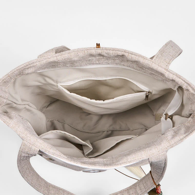 Magnolia Embroidery Canvas Polyester Yoga Bag | Durable & Stylish - Image 8