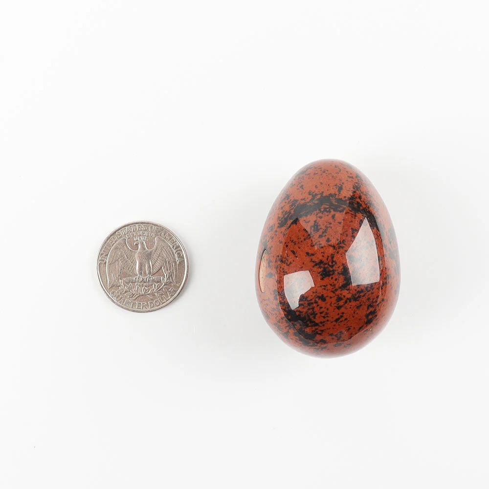 2 inch Mahogany Egg Crystal Palm Stone for Meditation - Image 3