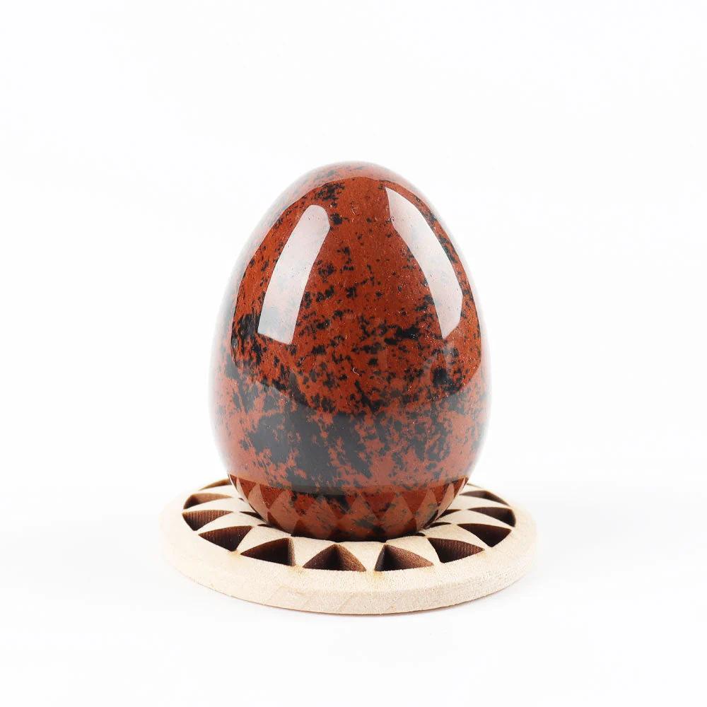 2 inch Mahogany Egg Crystal Palm Stone for Meditation - Image 5
