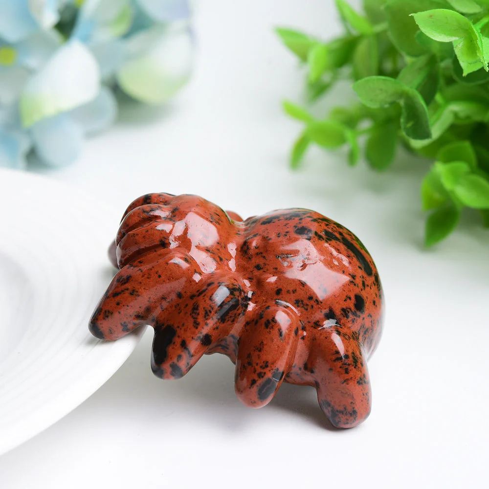 2.0 inch Mahogany Jasper Spider Crystal Carving - Image 5