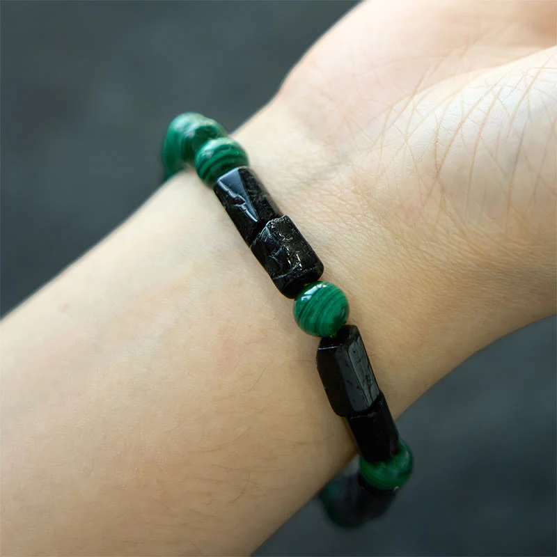 8mm Malachite Black Tourmaline Purity & Protection Bracelet - Image 8