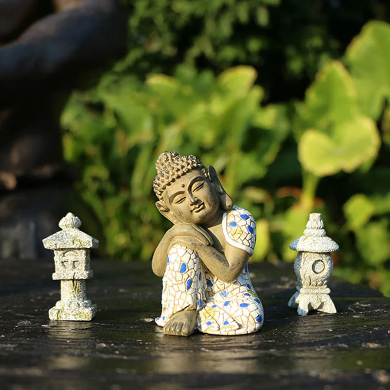 Meditating Zen Buddha Resin Statue for Serenity & Calm - Image 4