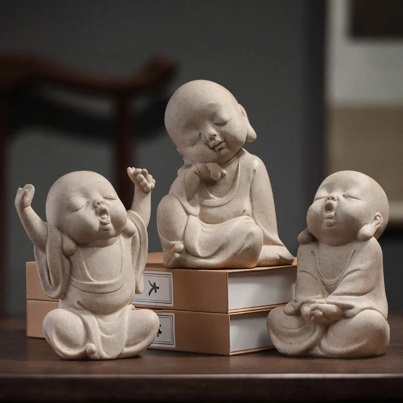 Meditation Resin Buddha Monk Statue for Home Serenity