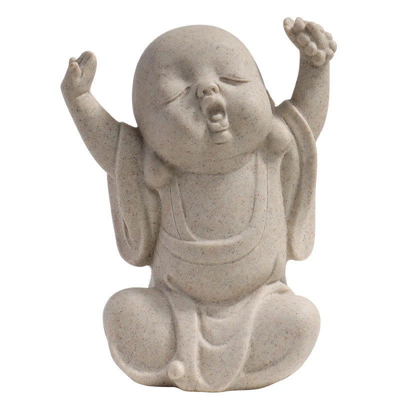 Meditation Resin Buddha Monk Statue for Home Serenity - Image 4