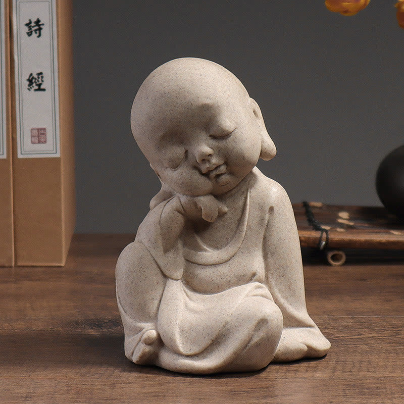 Meditation Resin Buddha Monk Statue for Home Serenity - Image 5