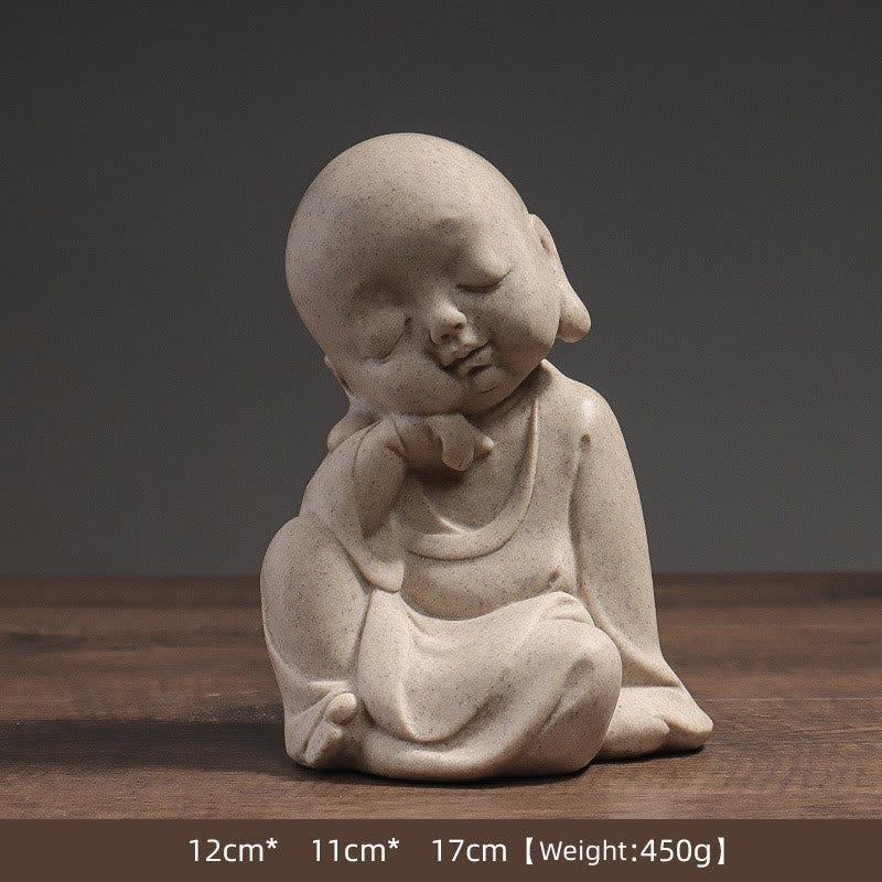Meditation Resin Buddha Monk Statue for Home Serenity - Image 6