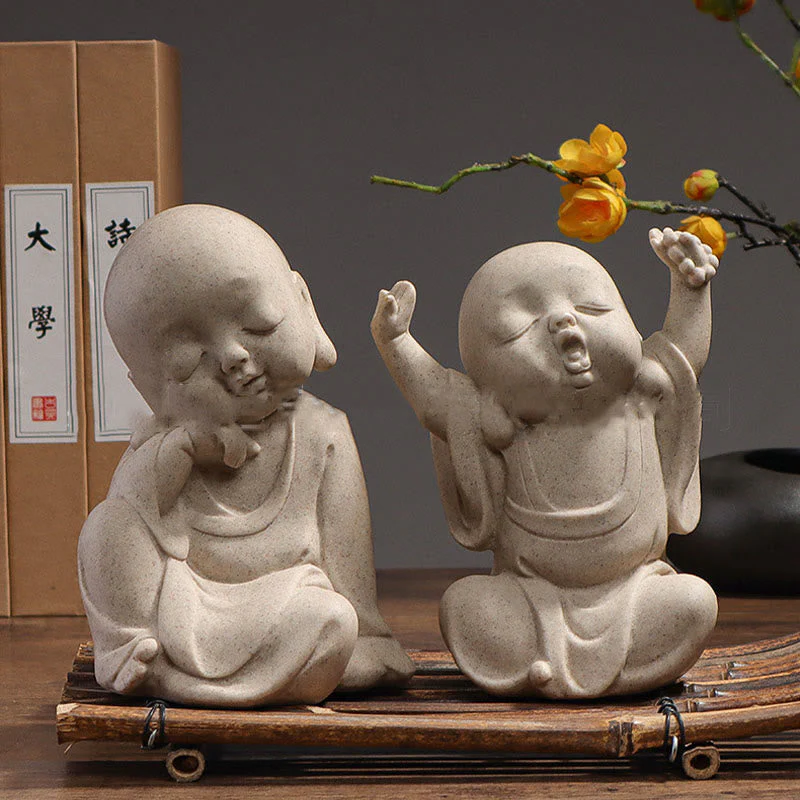 Meditation Resin Buddha Monk Statue for Home Serenity - Image 8