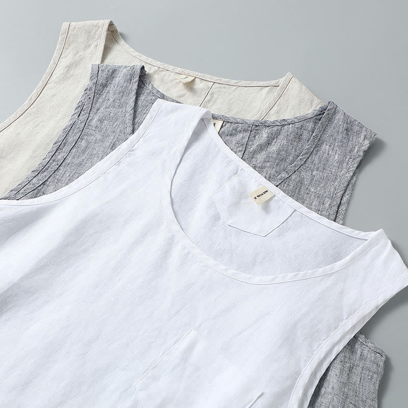 Men's Linen Vest Sleeveless Summer | Spiritual Clothing - Image 12