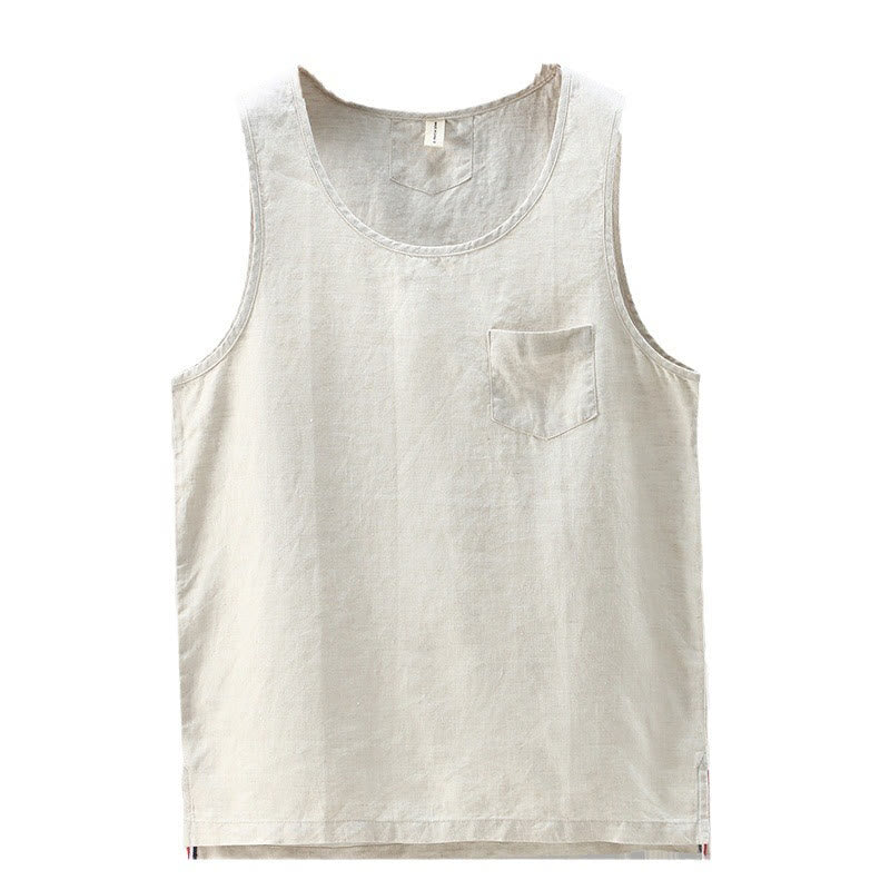 Men's Linen Vest Sleeveless Summer | Spiritual Clothing - Image 8