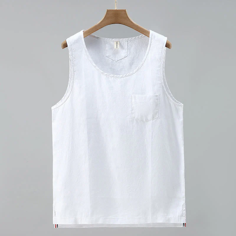 Men's Linen Vest Sleeveless Summer | Spiritual Clothing - Image 9