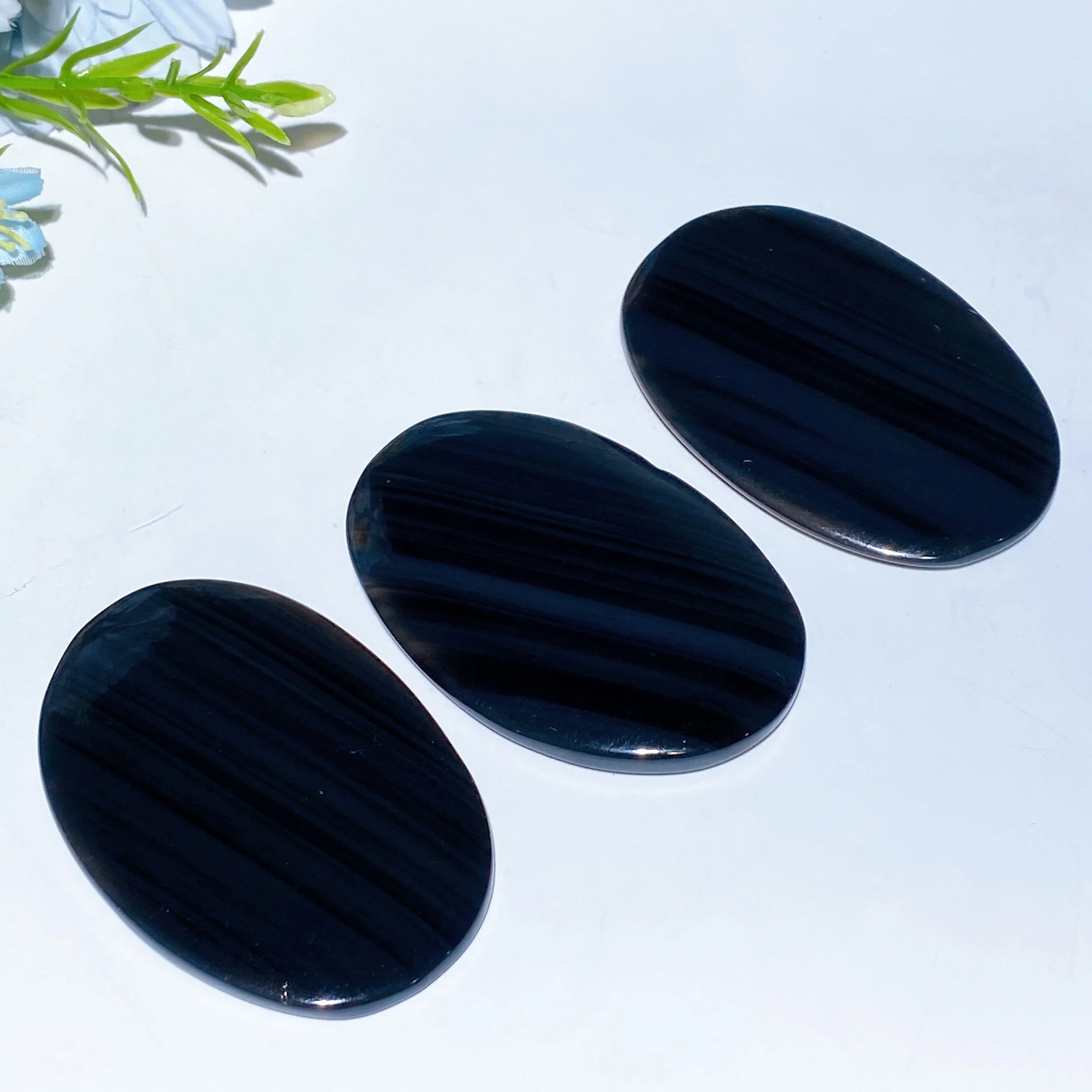 2.4" Midnight Lace Obsidian Grounding Palm Stone - Image 3
