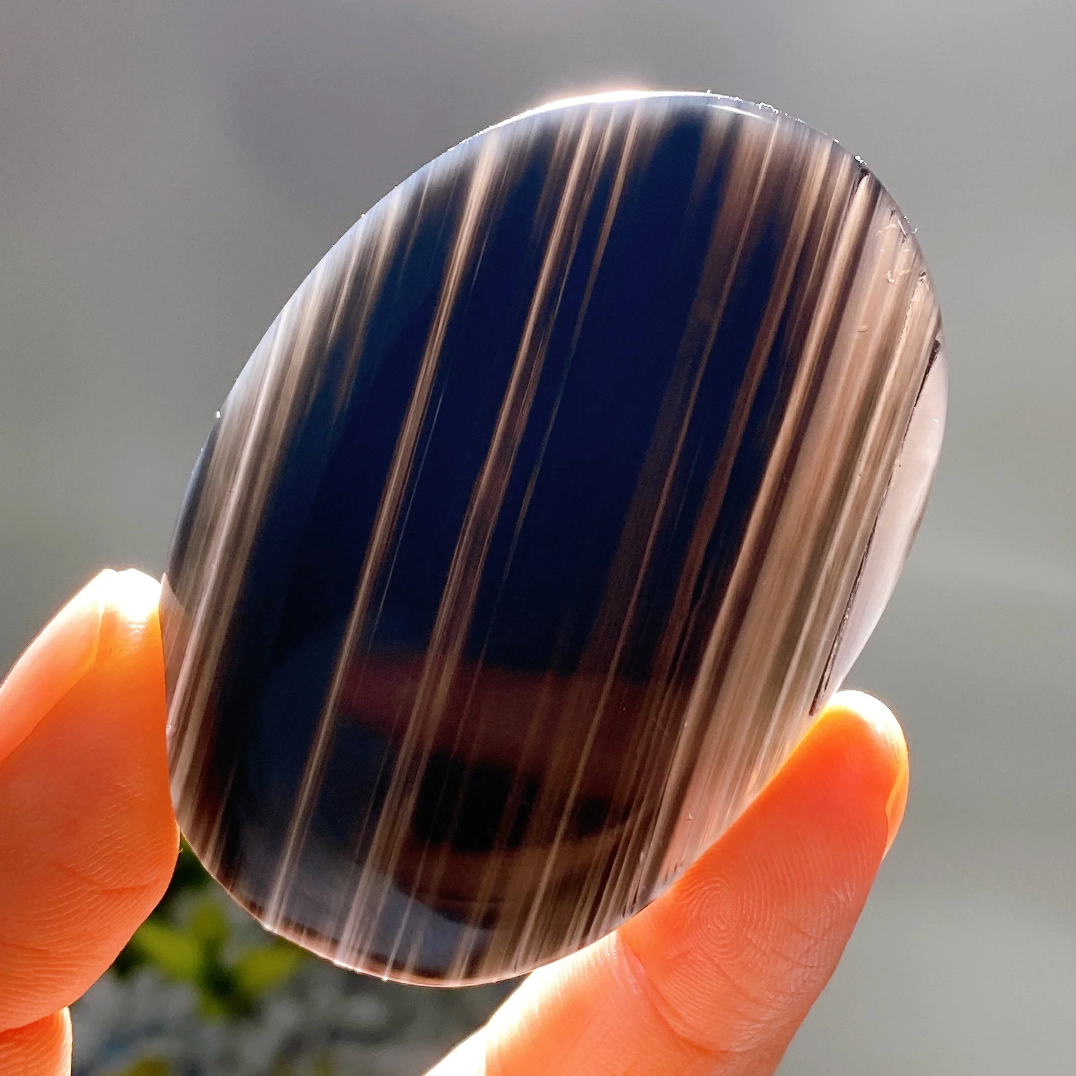 2.4" Midnight Lace Obsidian Grounding Palm Stone - Image 5