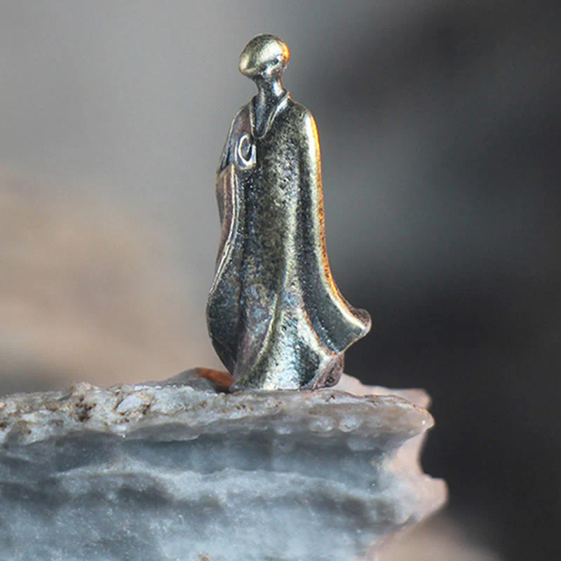 Mini Buddha Statue Set | Metal Meditation Monk Décor - Image 7