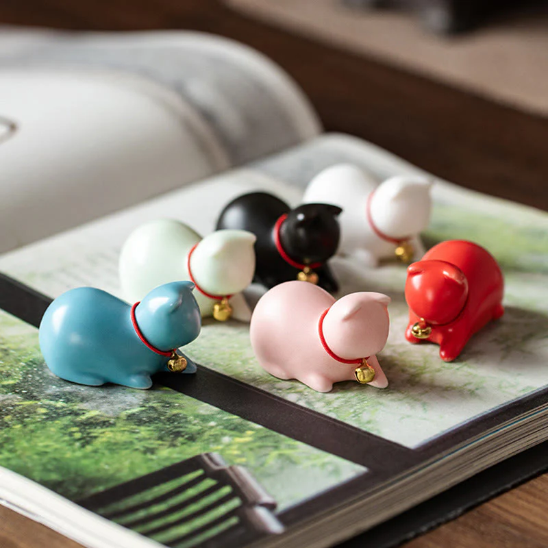 Mini Ceramic Cat Statue Standing or Lying 5cm Figurine Decoration - Image 18