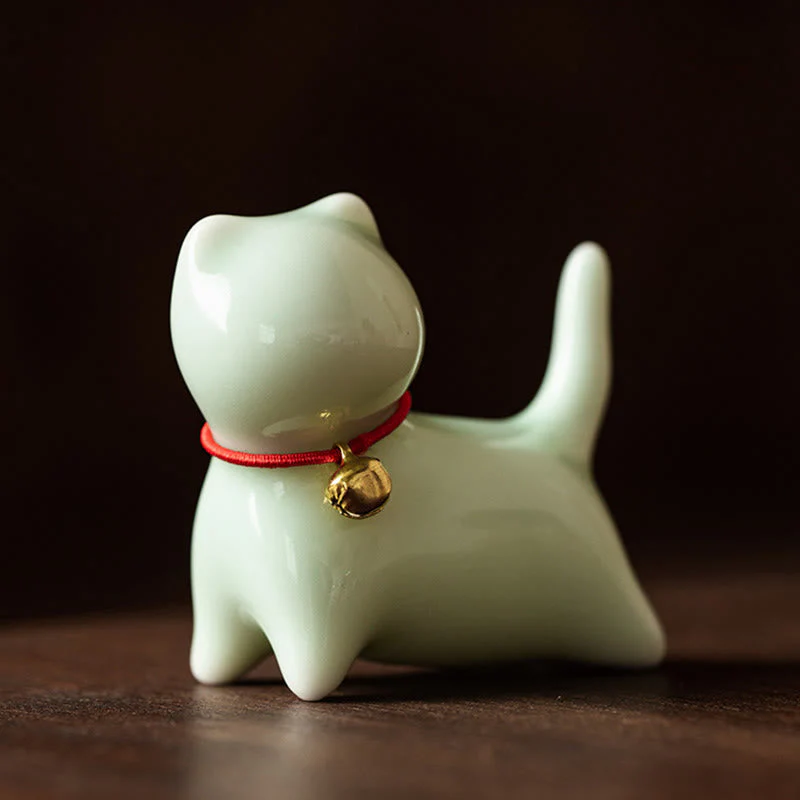 Mini Ceramic Cat Statue Standing or Lying 5cm Figurine Decoration - Image 3