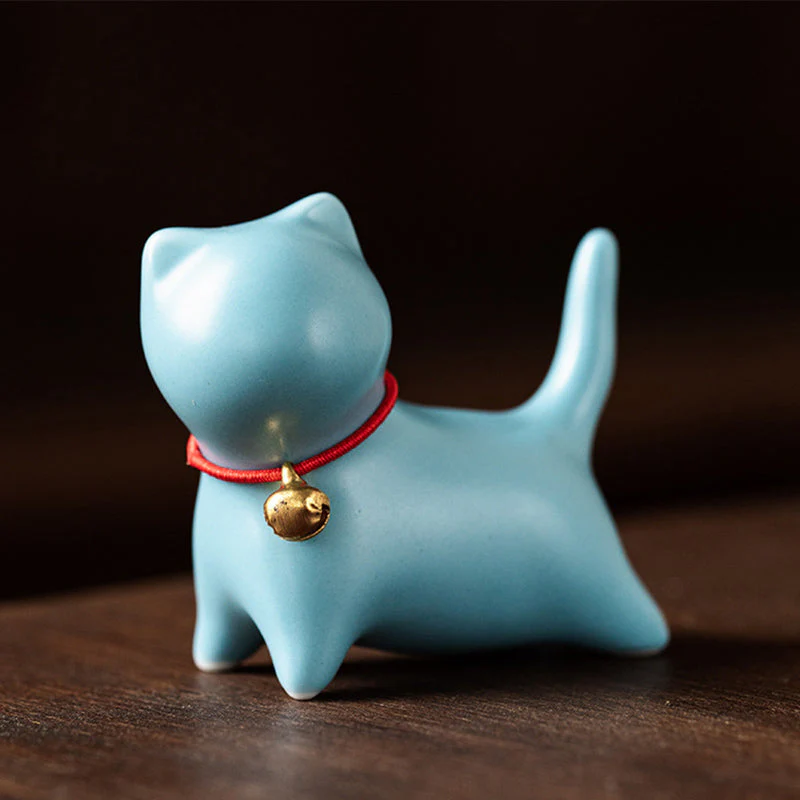 Mini Ceramic Cat Tea Pet | Sitting & Standing Figurine 5cm - Image 11