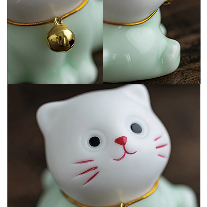 Mini Cute Cat Ceramic Figurine 4.7cm Spiritual Animal Décor - Image 12