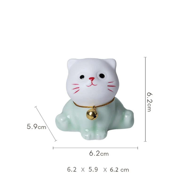 Mini Cute Cat Ceramic Figurine 4.7cm Spiritual Animal Décor - Image 13