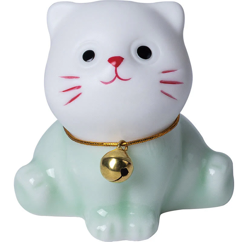 Mini Cute Cat Ceramic Figurine 4.7cm Spiritual Animal Décor - Image 14