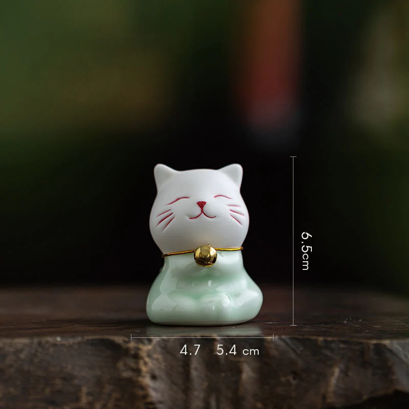 Mini Cute Cat Ceramic Figurine 4.7cm Spiritual Animal Décor - Image 17