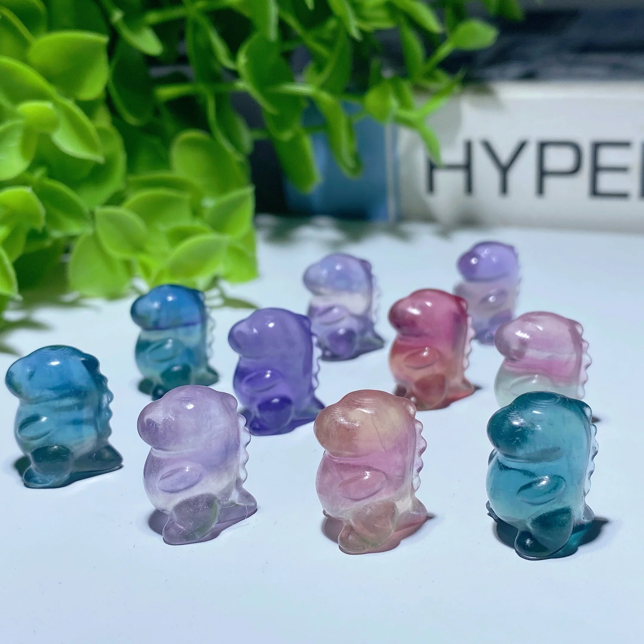 12mm Mini Fluorite Dinosaur Crystal Carving for Jewelry - Image 2