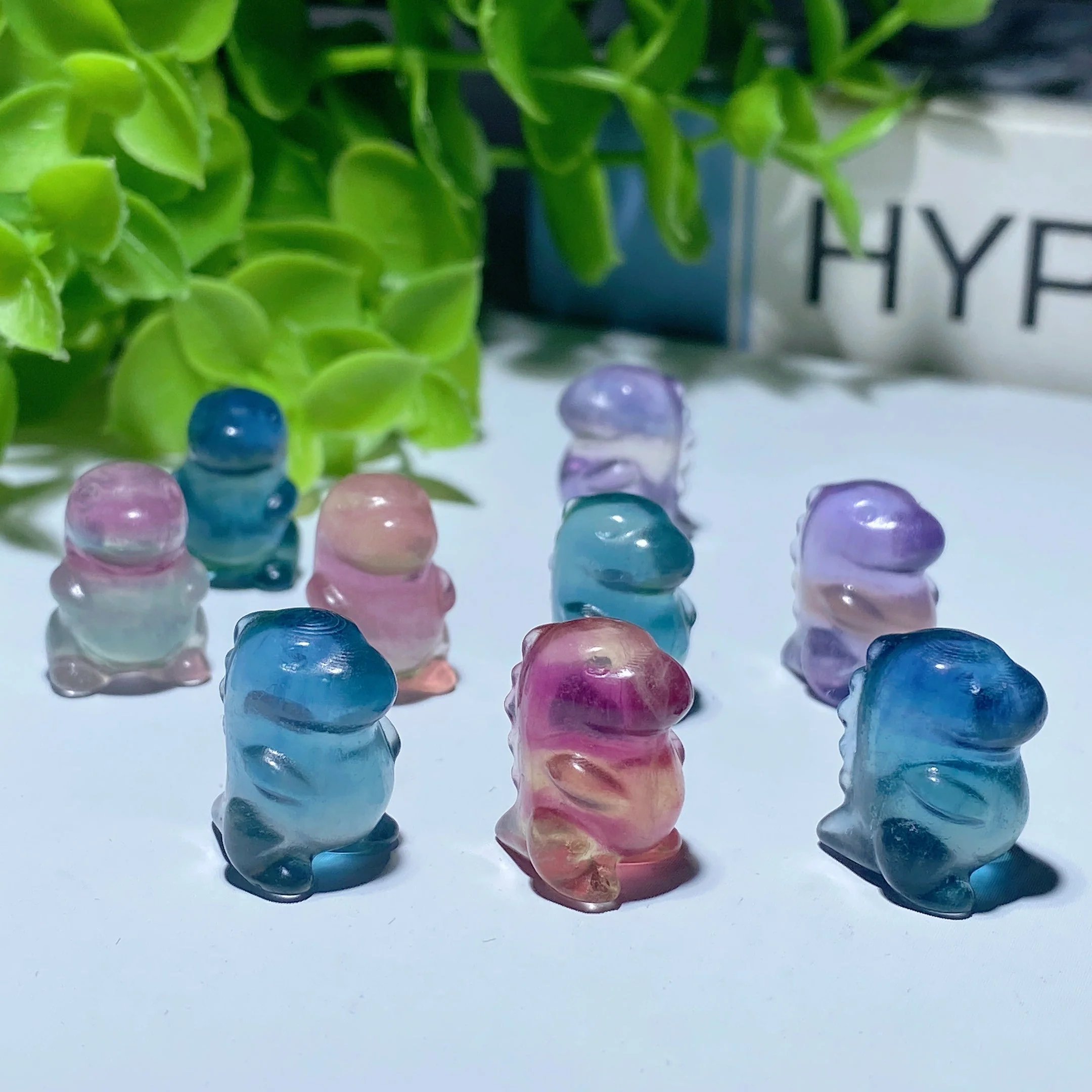 12mm Mini Fluorite Dinosaur Crystal Carving for Jewelry - Image 4