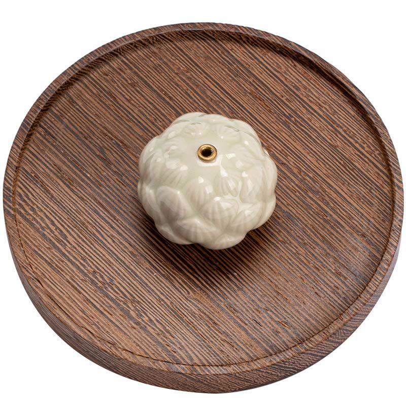 Mini Lotus Flower Ceramic Incense Burner 3.5cm Meditation - Image 13