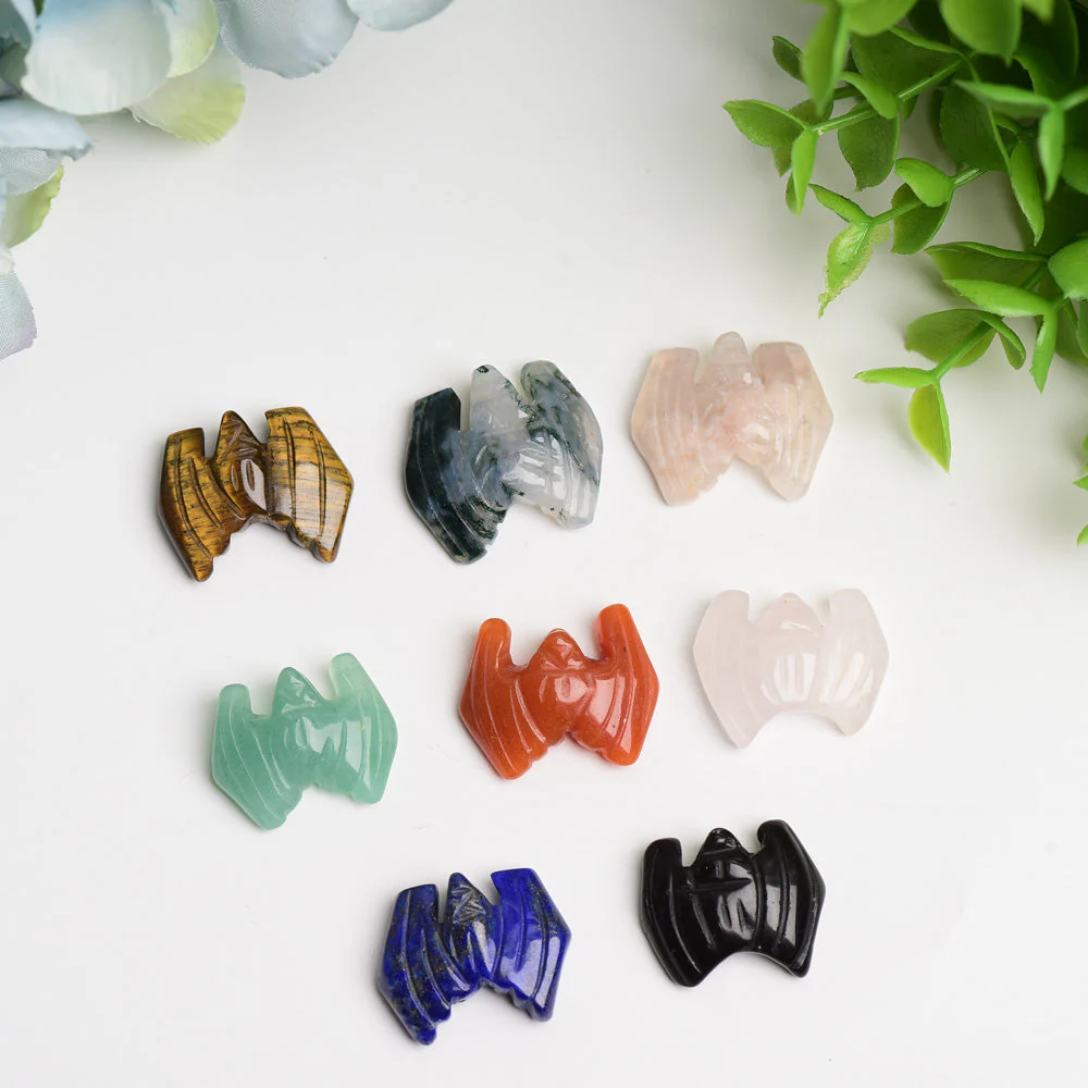 Mini Mixed Crystal Bat Carving 1 Inch Healing Animal - Image 3