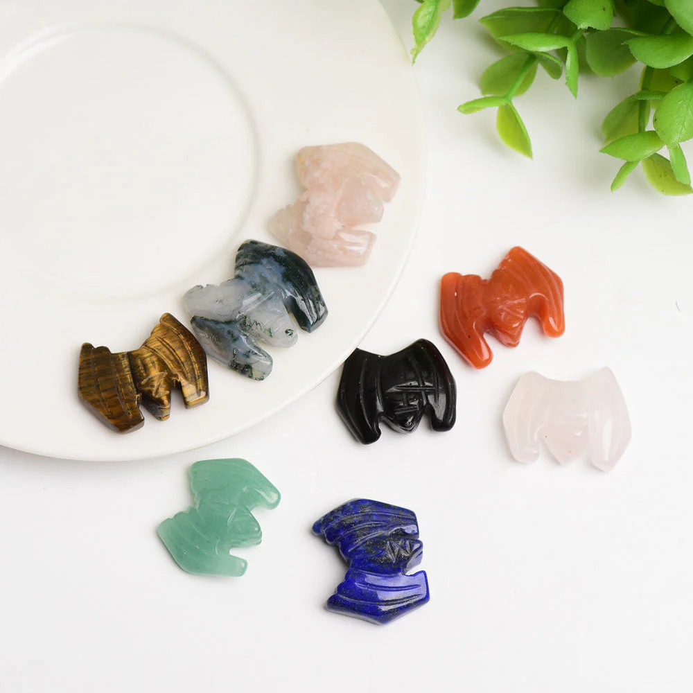 Mini Mixed Crystal Bat Carving 1 Inch Healing Animal - Image 4