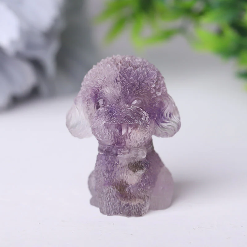 Mini Resin Crystal Dog Figurine 1.5 Inch Healing Statue - Image 13
