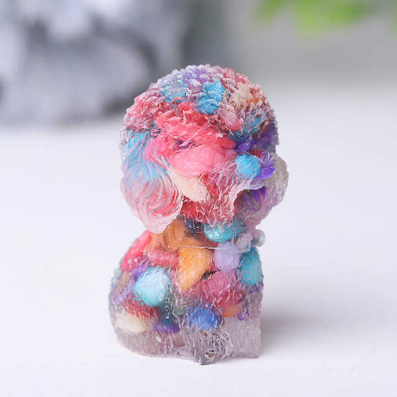 Mini Resin Crystal Dog Figurine 1.5 Inch Healing Statue - Image 3