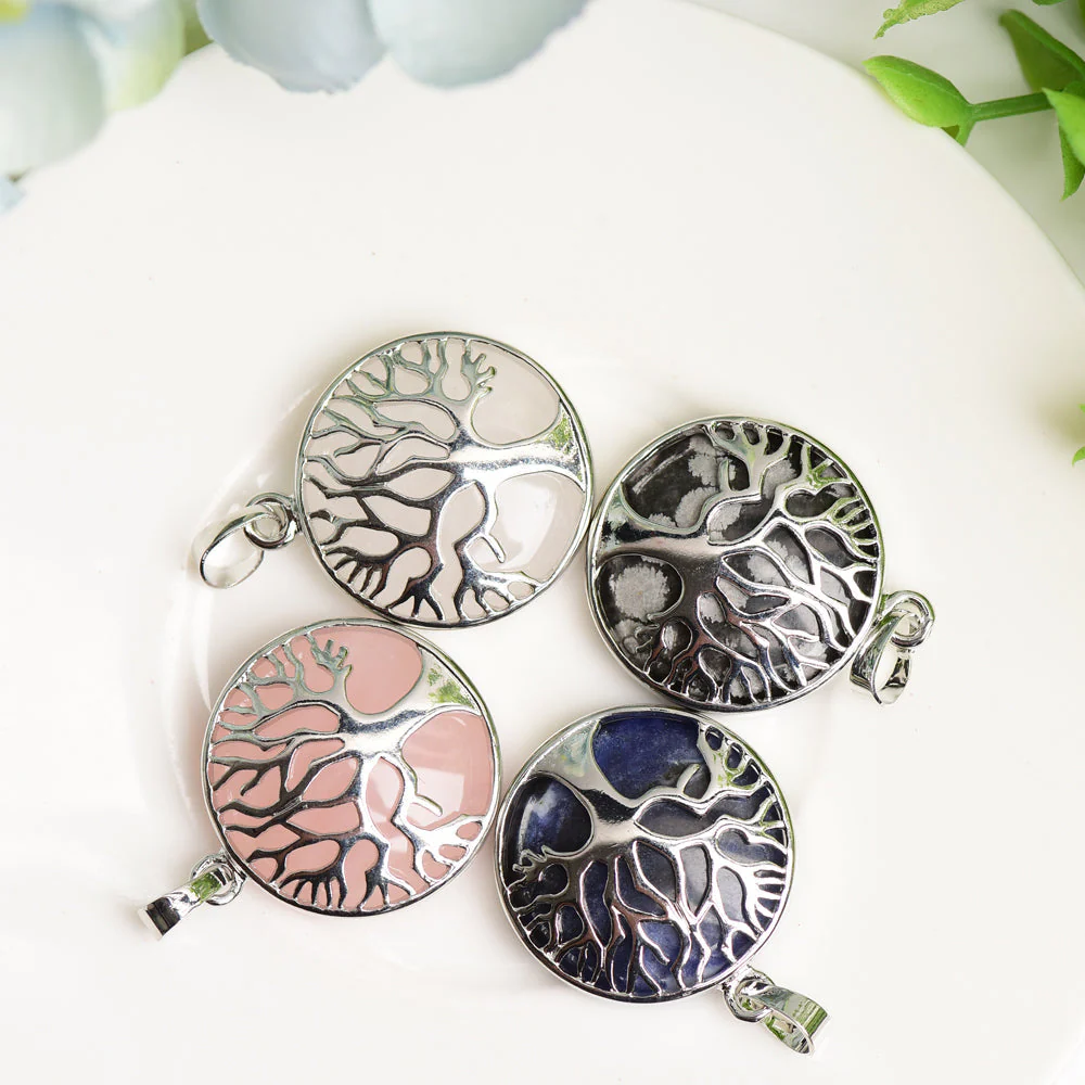 Mixed Crystal Tree of Life Pendant 1.2 inch Healing Jewelry - Image 4