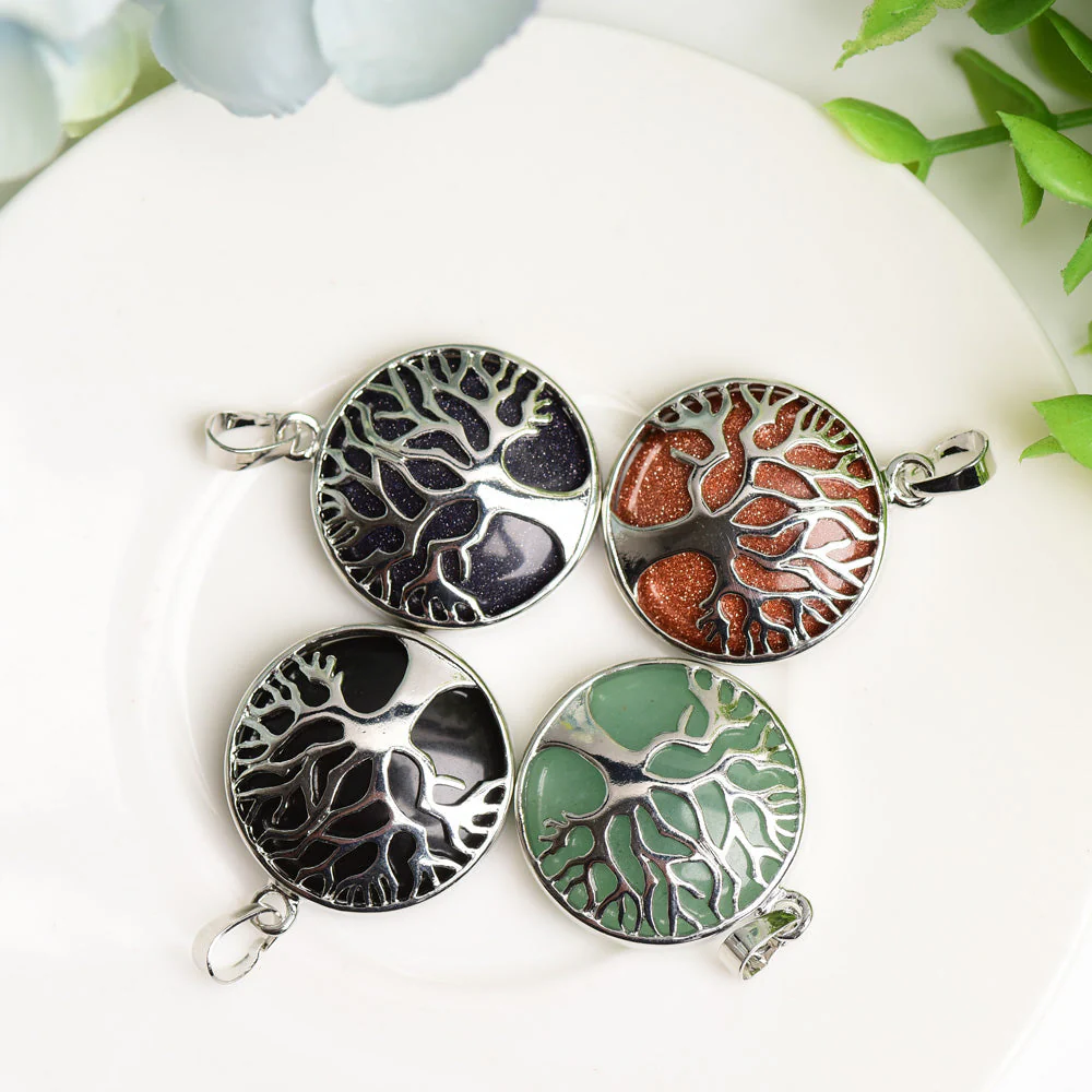 Mixed Crystal Tree of Life Pendant 1.2 inch Healing Jewelry - Image 5