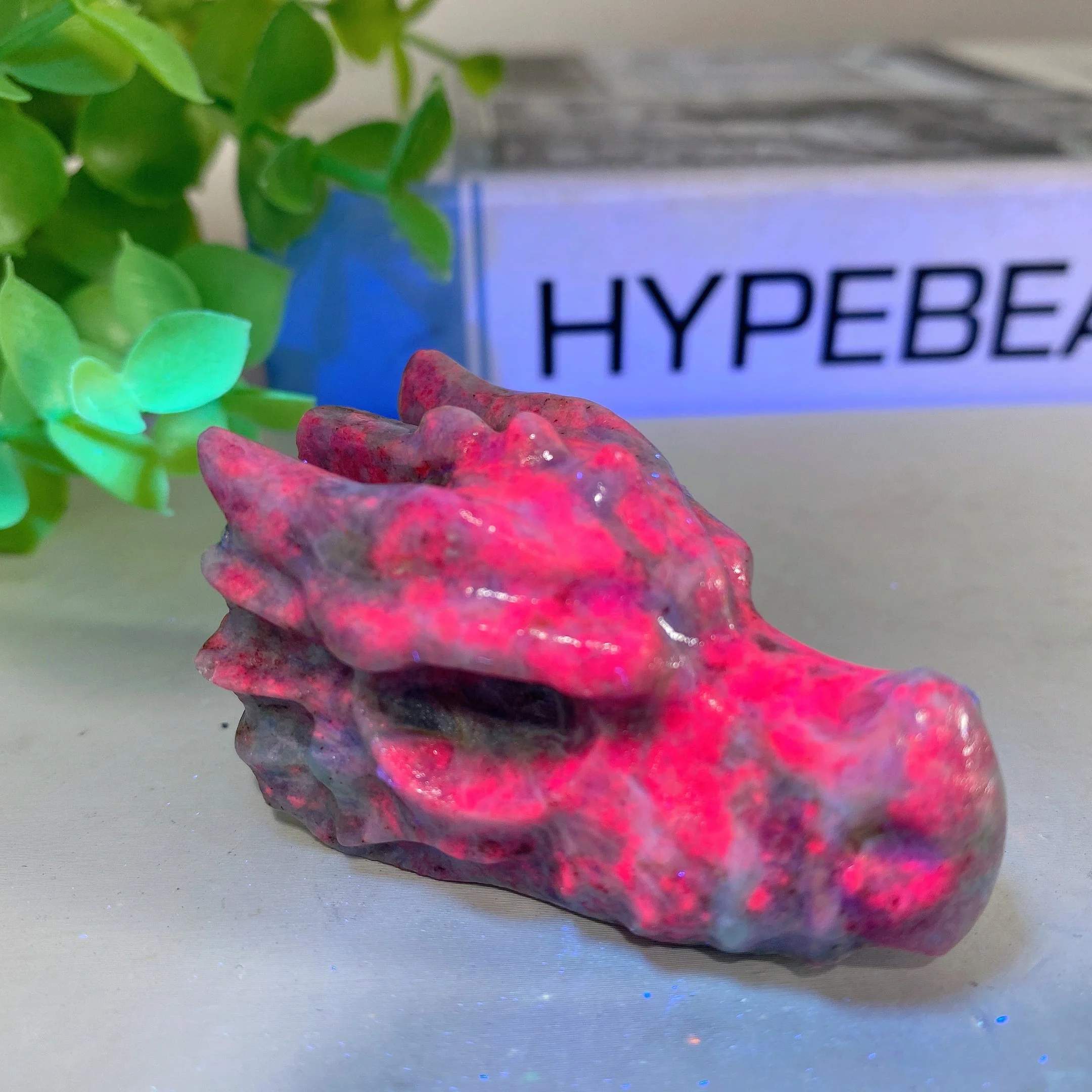 Large Rainbow Fluorite Crystal Slab 21cm with Wooden Stand - Image 9