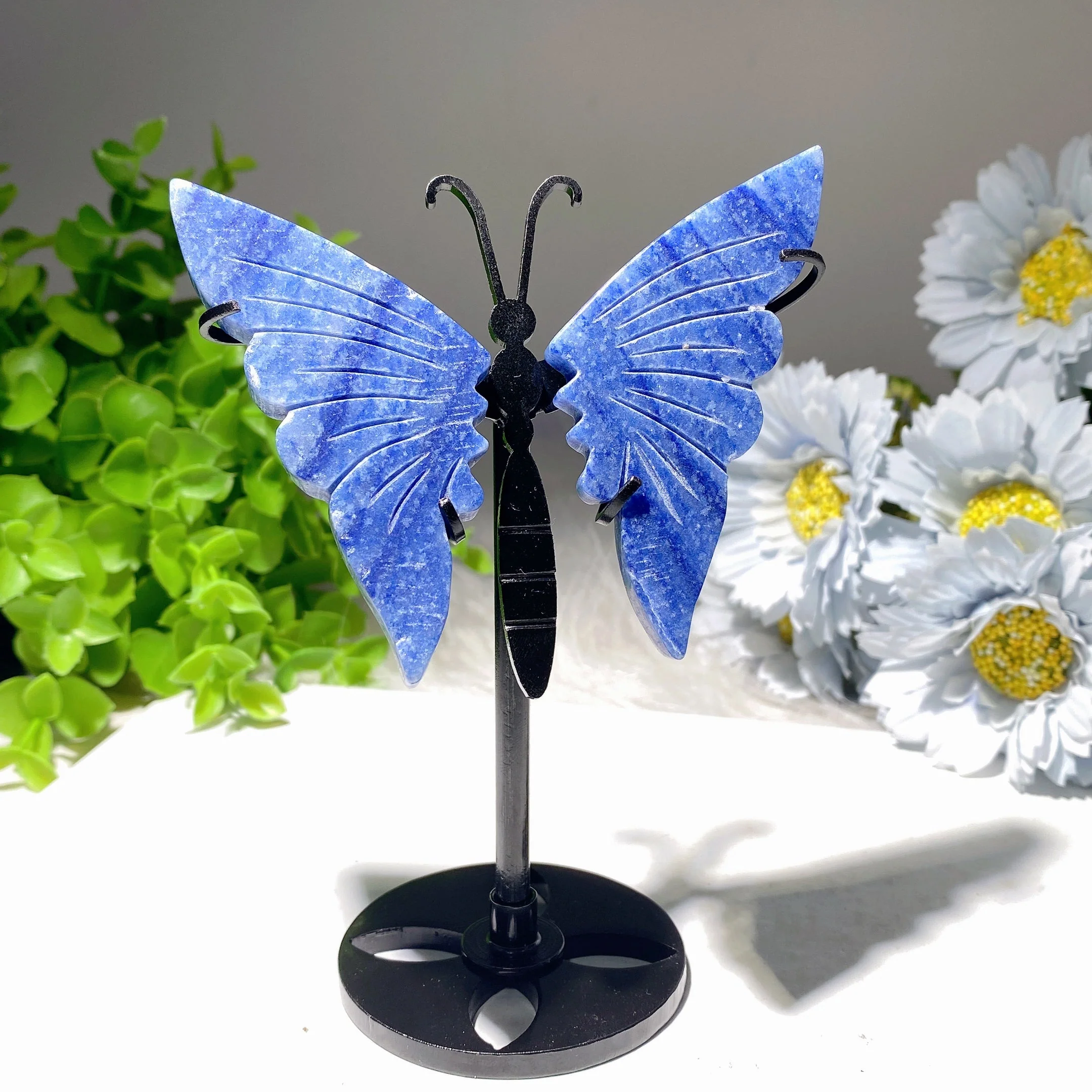 3.5-inch Mixed Crystal Butterfly Wings Carving with Stand - Image 4