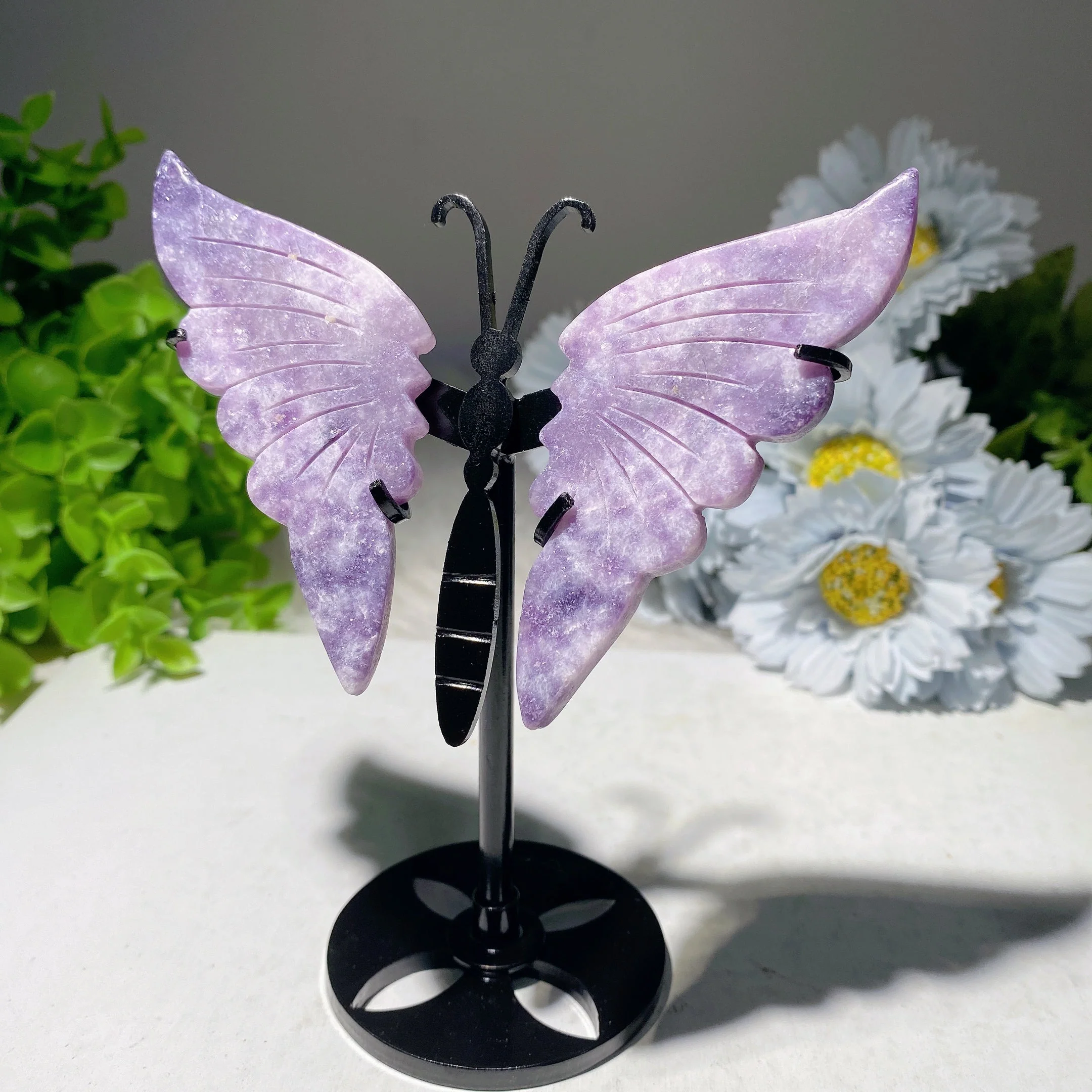 3.5-inch Mixed Crystal Butterfly Wings Carving with Stand - Image 8