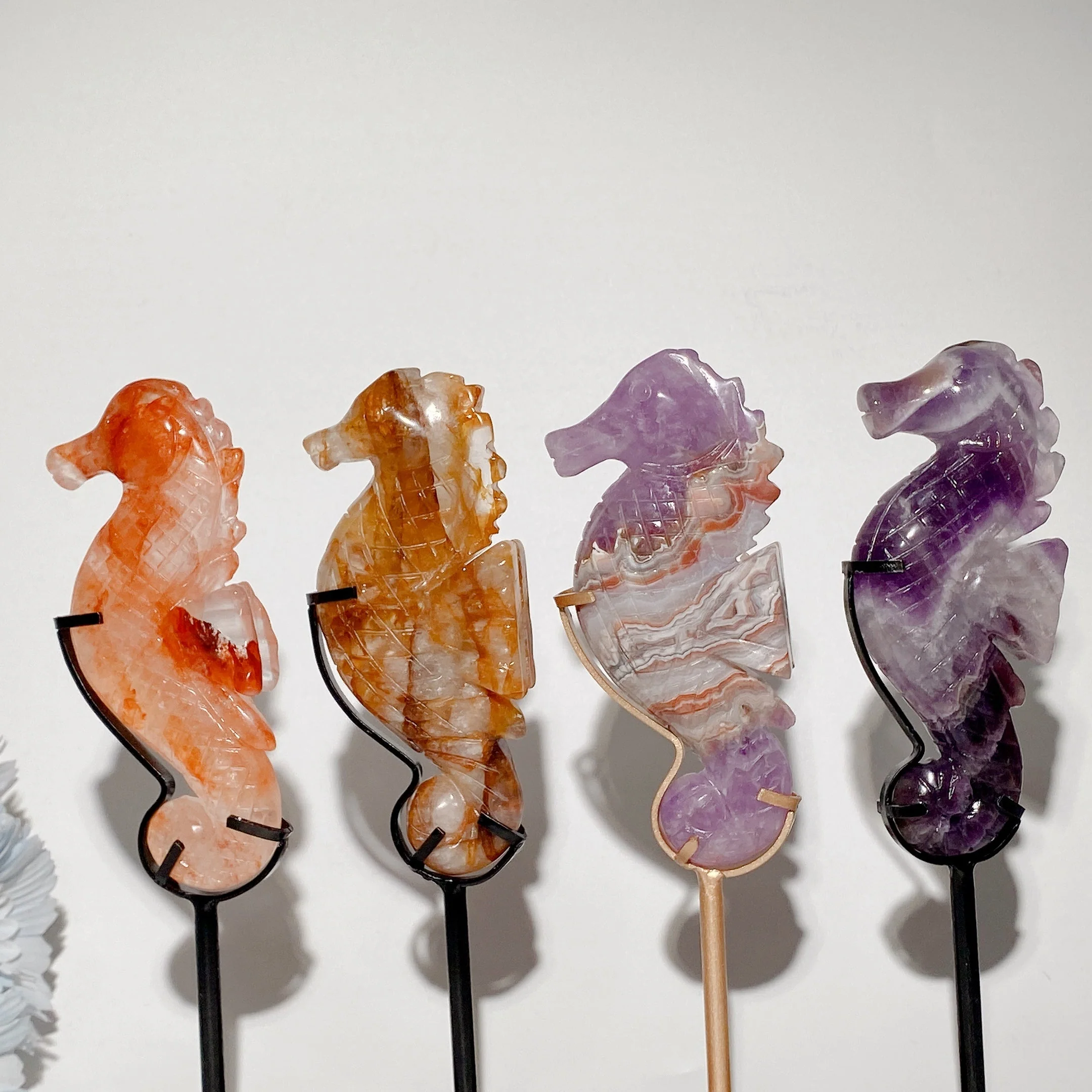4.5-inch Mixed Crystal Seahorse Figurine for Spiritual Healing