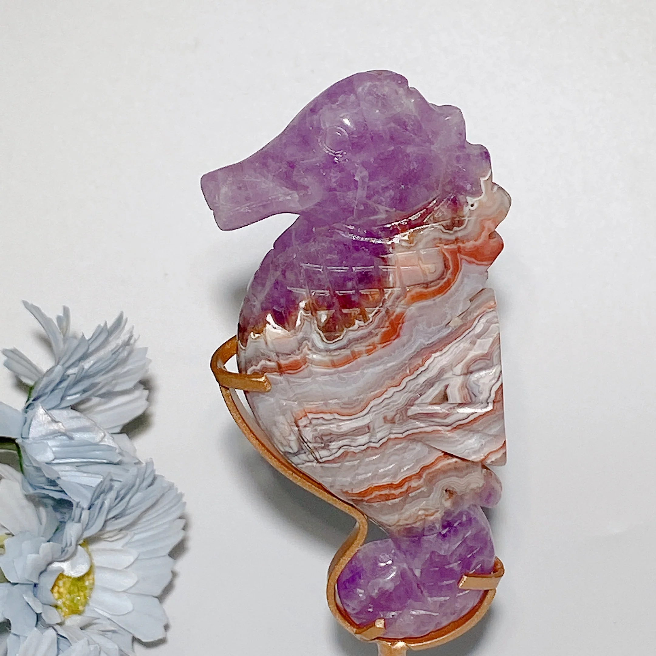 4.5-inch Mixed Crystal Seahorse Figurine for Spiritual Healing - Image 6