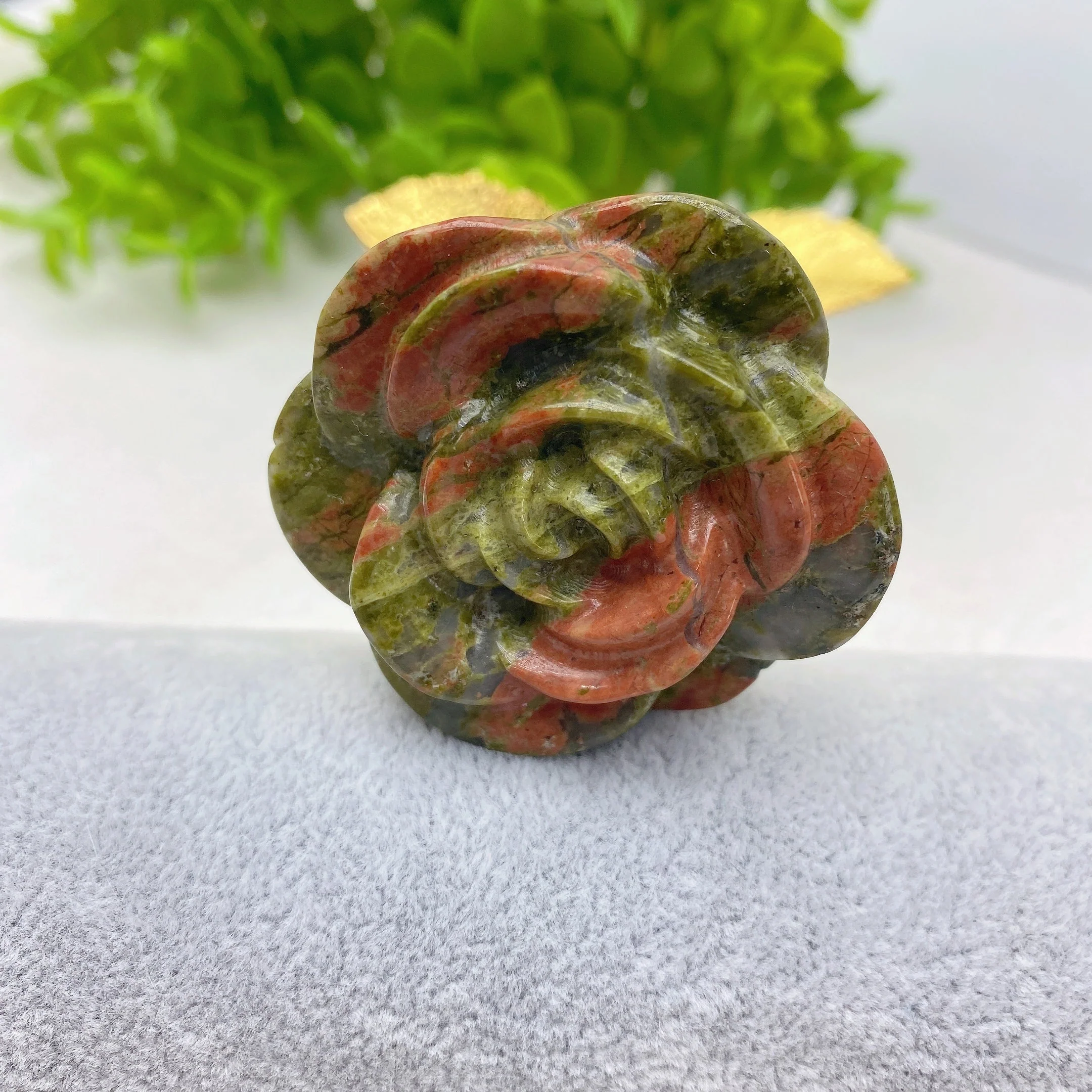9-inch Mixed Crystal Rose Figurine for Healing Energy - Image 3