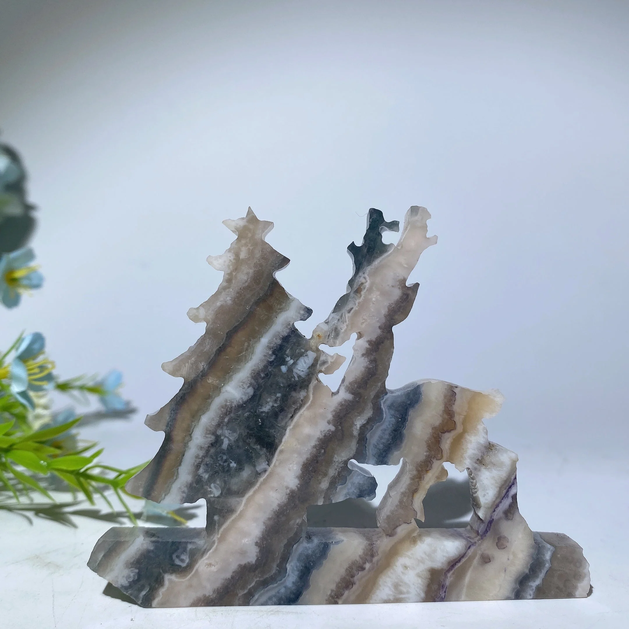 3.8in Mixed Crystal Deer & Tree Figurines Collection - Image 5
