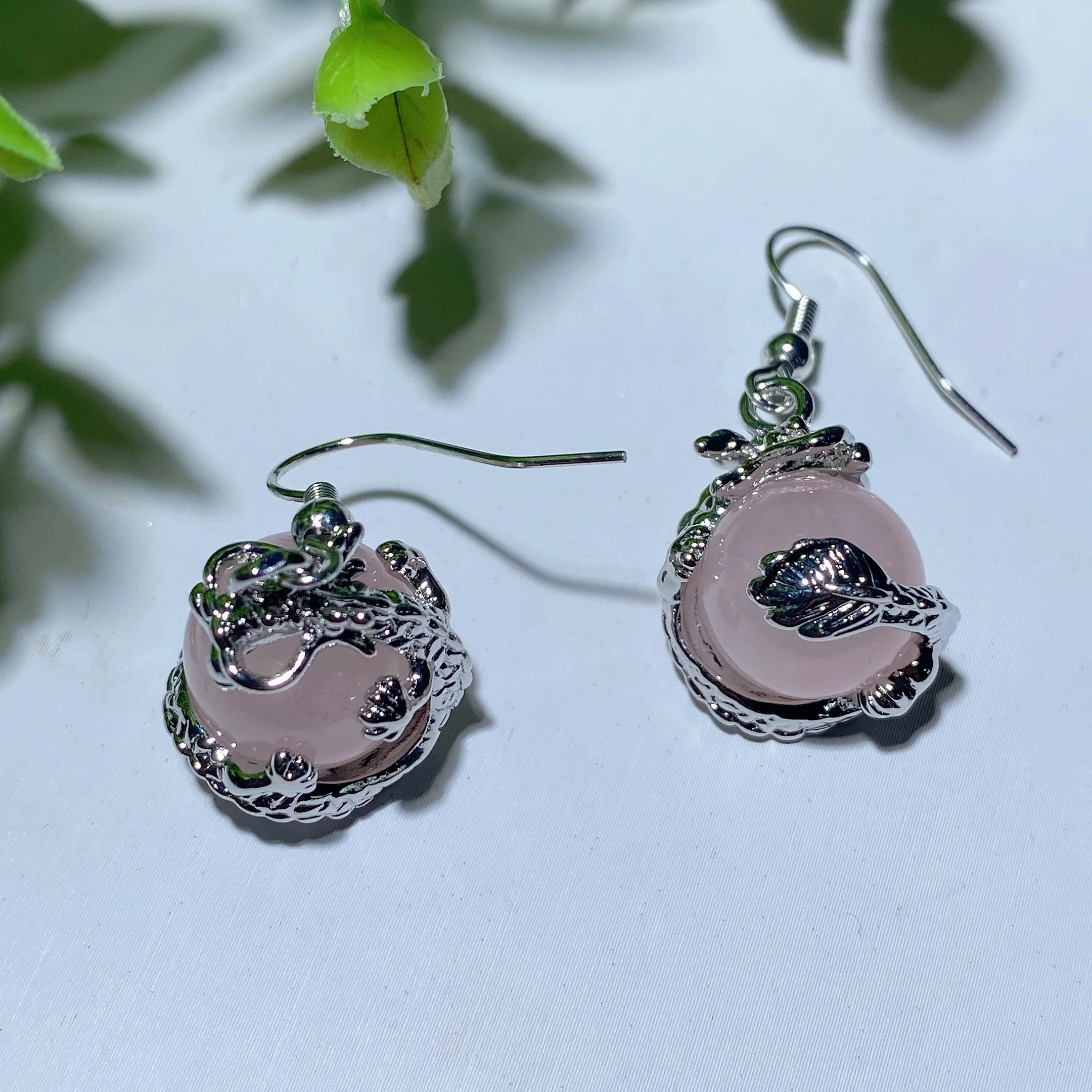 Mixed Crystal Dragon Earrings with Silver Dragon Design 1.5 Inch - Image 10