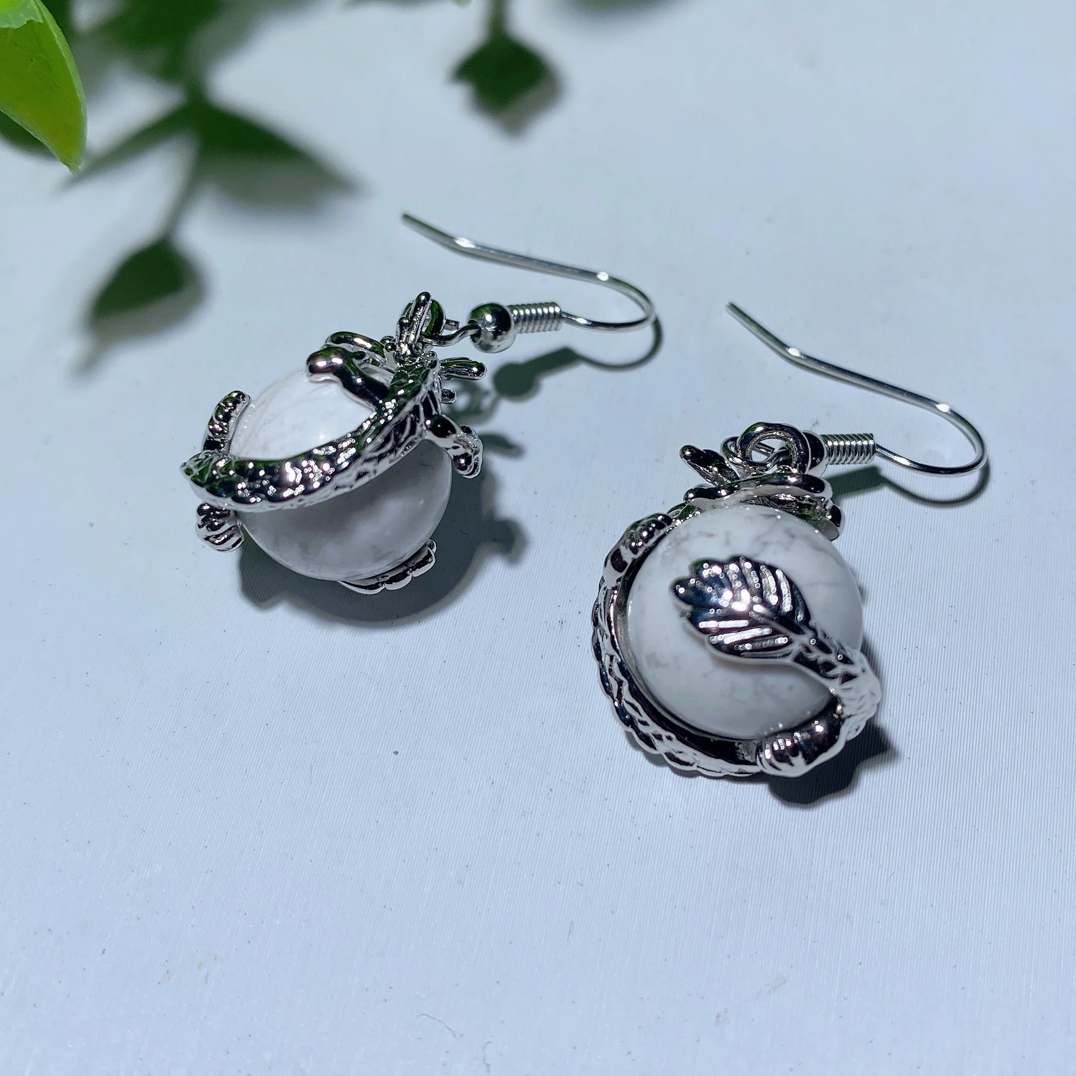 Mixed Crystal Dragon Earrings with Silver Dragon Design 1.5 Inch - Image 4