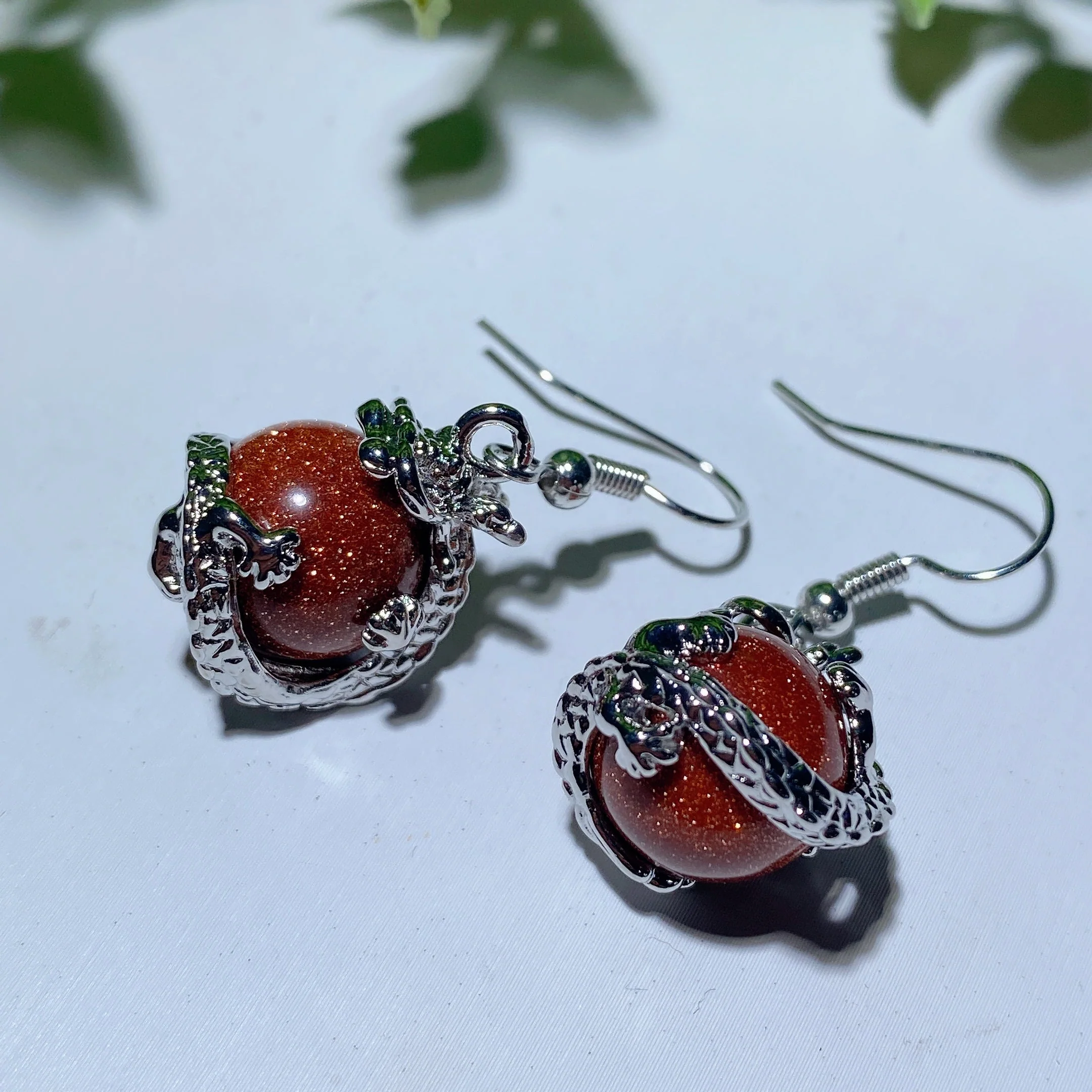 Mixed Crystal Dragon Earrings with Silver Dragon Design 1.5 Inch - Image 6