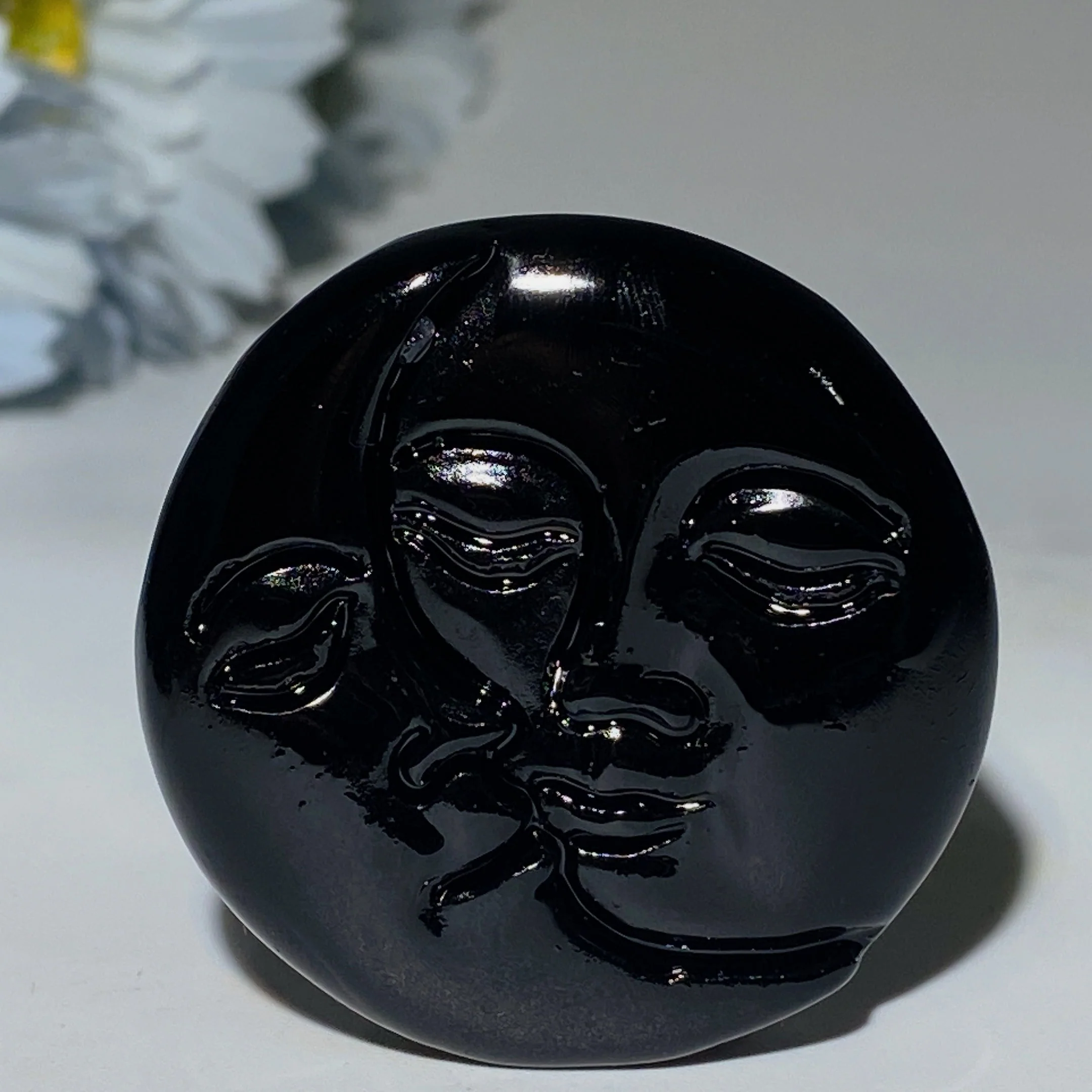 1.7 inch Mixed Crystal Moon & Sun Face Figurine - Image 11