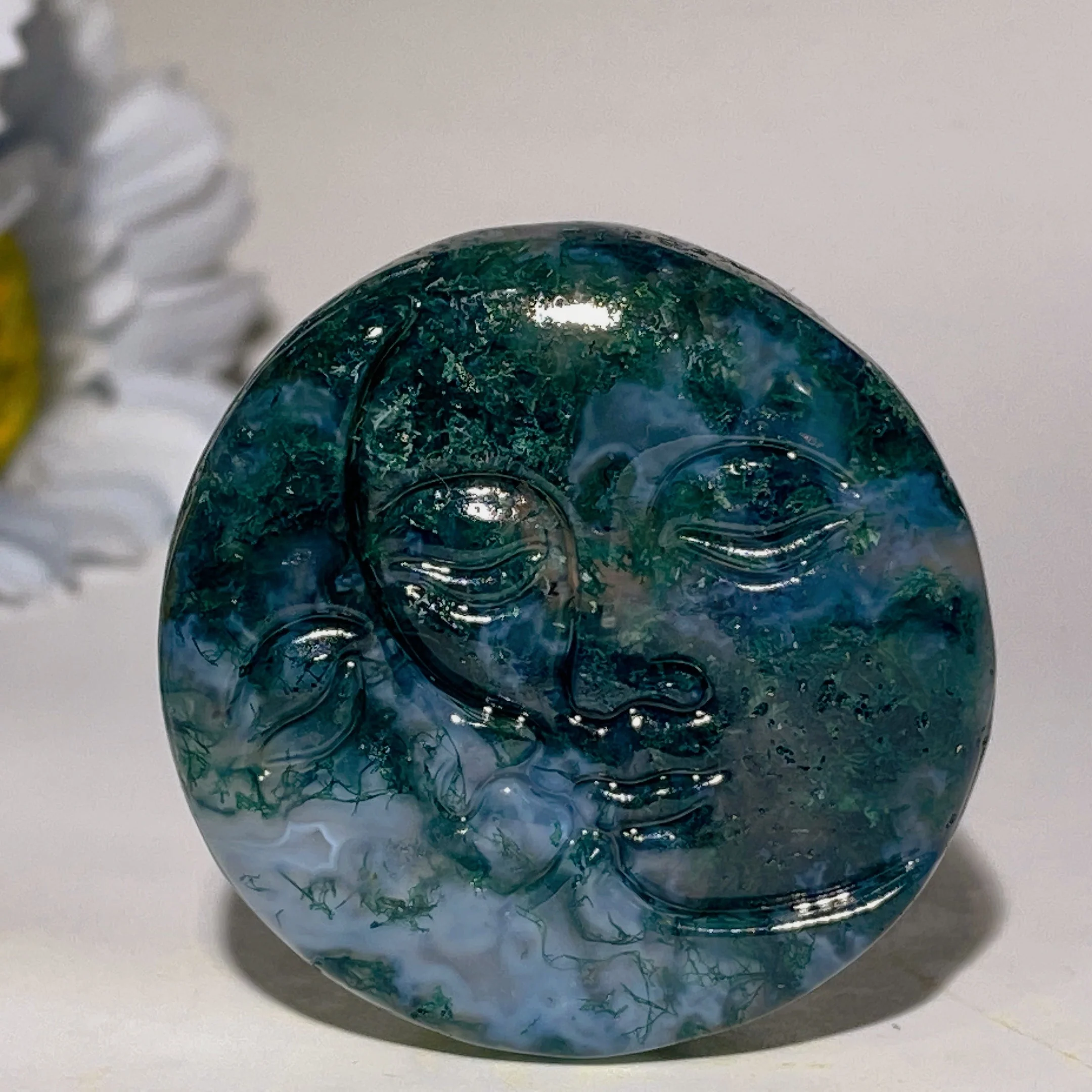 1.7 inch Mixed Crystal Moon & Sun Face Figurine - Image 13