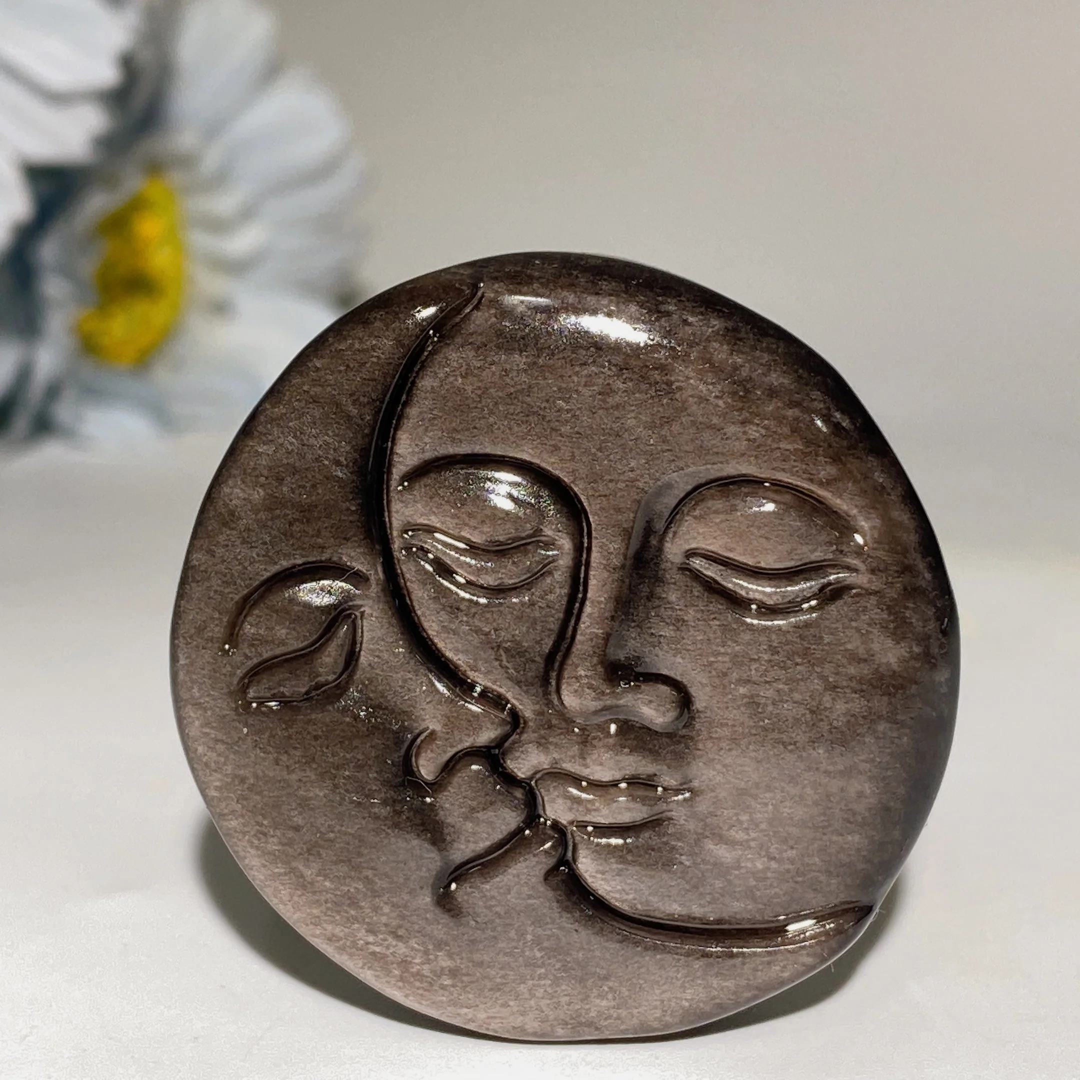1.7 inch Mixed Crystal Moon & Sun Face Figurine - Image 18